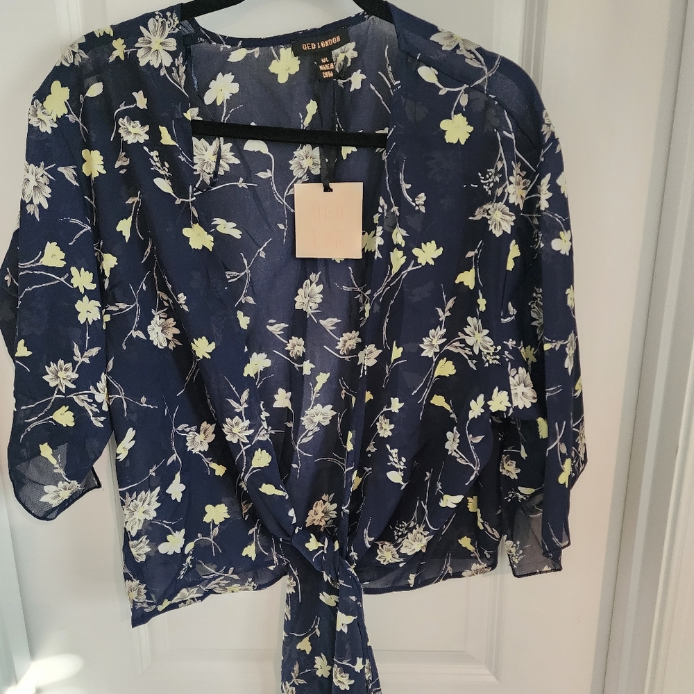 Floral Navy Sheer Women's Jacket